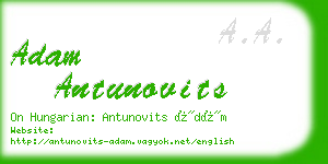adam antunovits business card